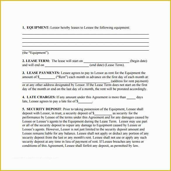 Simple Equipment Rental Agreement Template Free Of 7 Equipment Lease Agreement Templates – Samples Examples