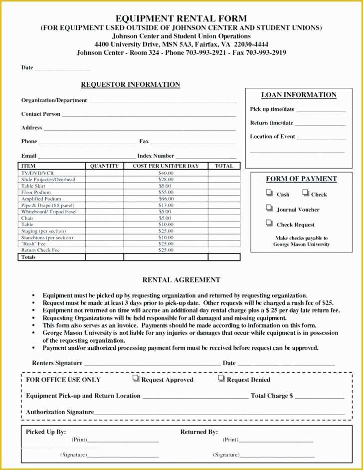 Simple Equipment Rental Agreement Template Free Of Equipment Rental Agreement Template Canada Blank form