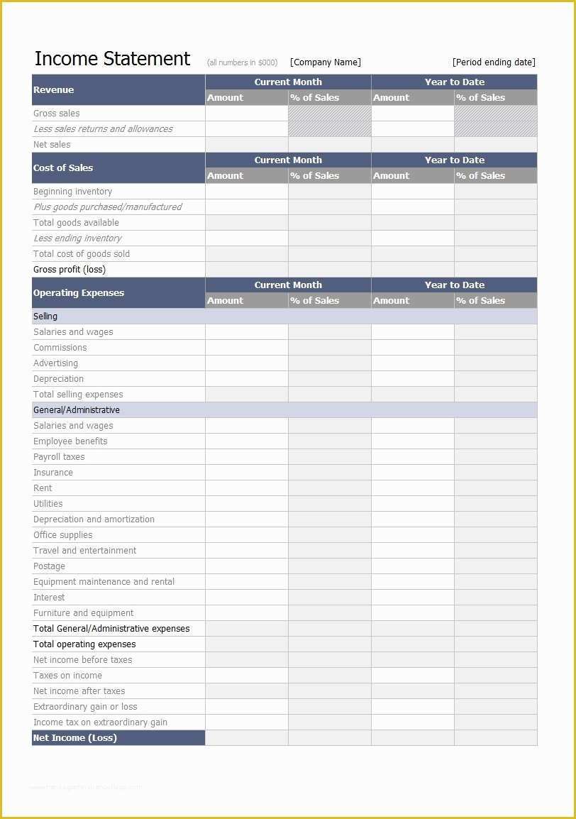 Simple Income Statement Template Free Of 27 Free In E Statement Examples & Templates Single