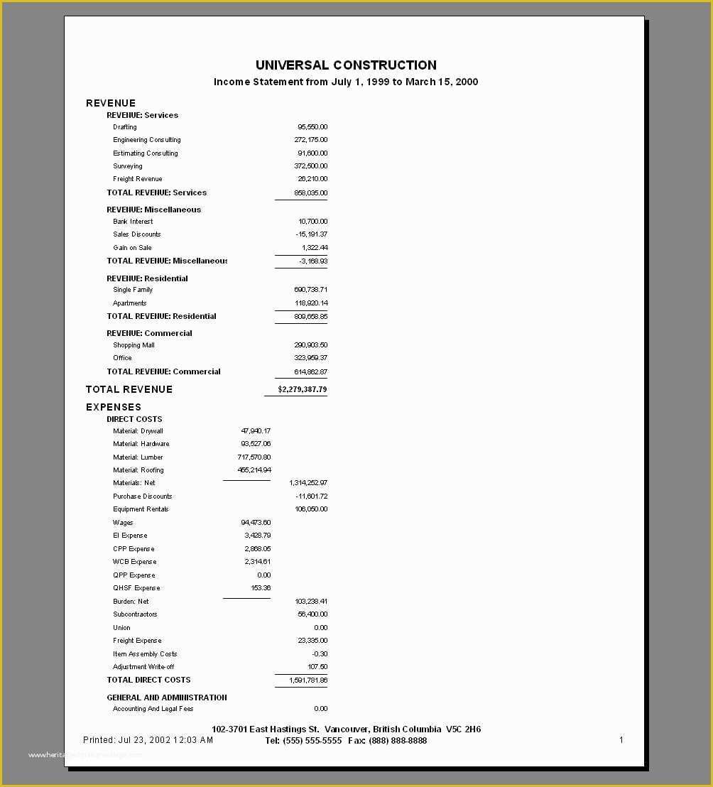 Simple Income Statement Template Free Of 7 Free In E Statement Templates Excel Pdf formats