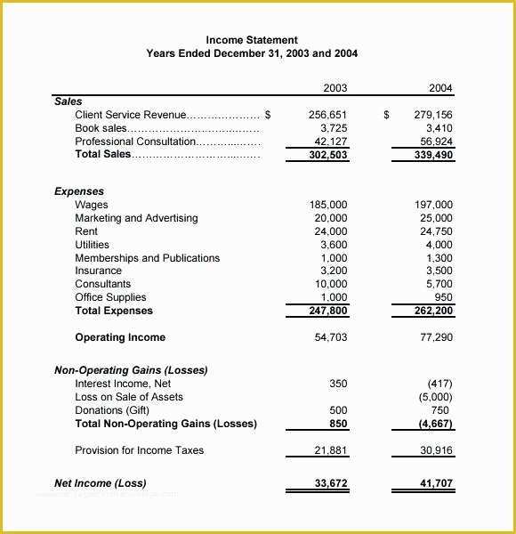 Simple Income Statement Template Free Of Basic In E Statement Example Template Personal Free Post