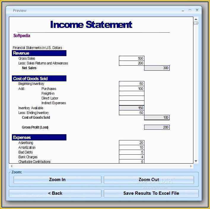 Simple Income Statement Template Free Of Basic In E Statement Template Excel Spreadsheet