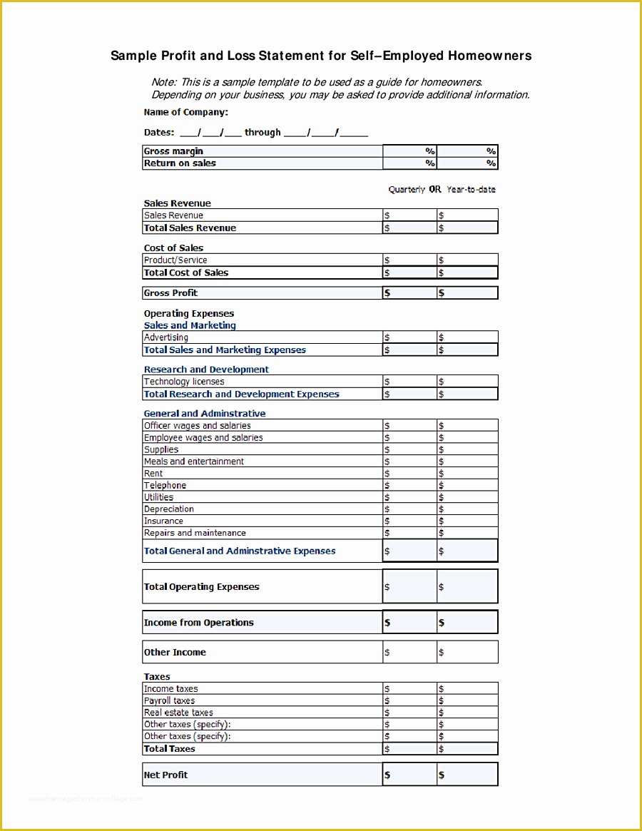 Simple Income Statement Template Free Of Basic P&l Template Mughals