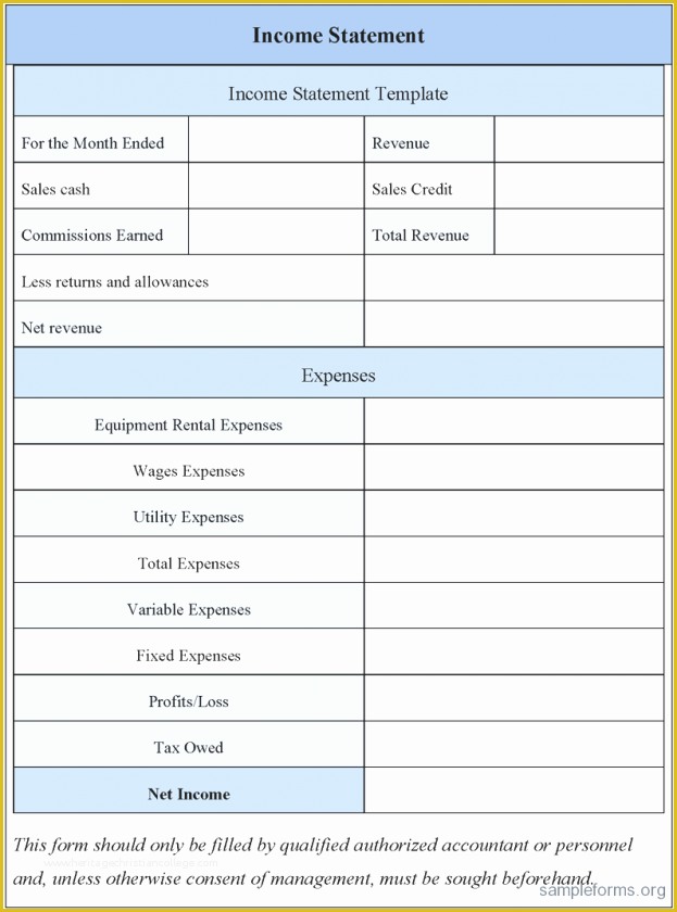 Simple Income Statement Template Free Of Basic Profit and Loss Statement Example Mughals