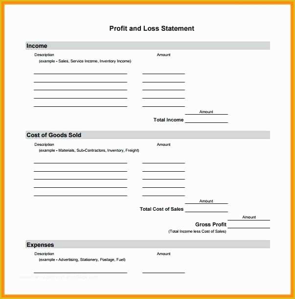 Simple Income Statement Template Free Of In E Statement Template for Excel Profit Simple and Loss