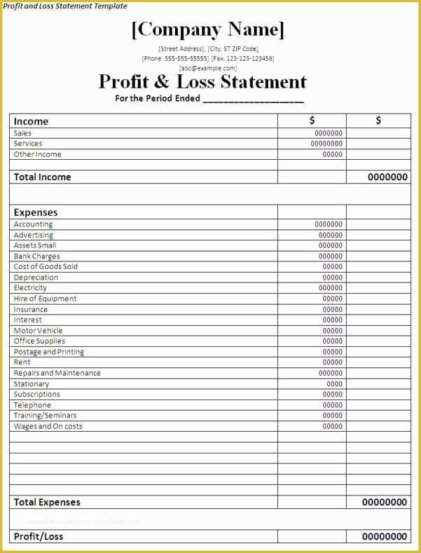 Simple Income Statement Template Free Of Simple In E Statement Template In E Spreadsheet In E