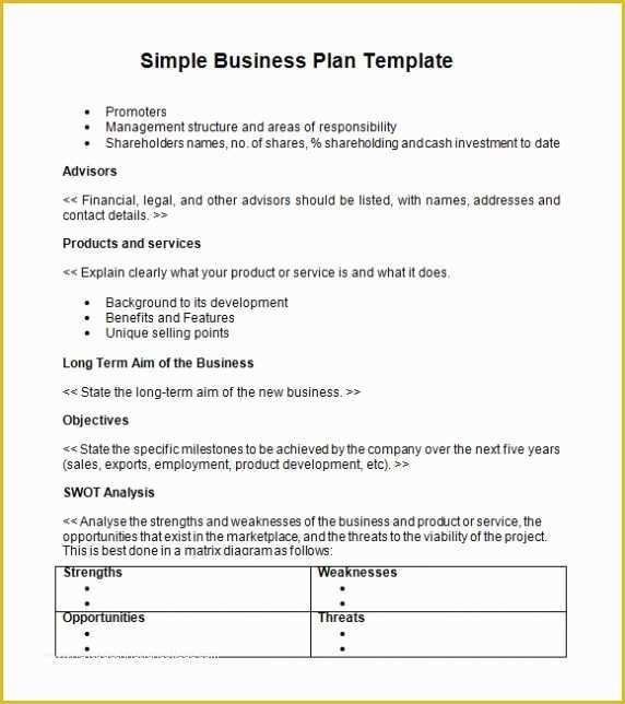 Simple Startup Business Plan Template Free Of Simple Basic Startup &amp; Small Business Plan Template Pdf