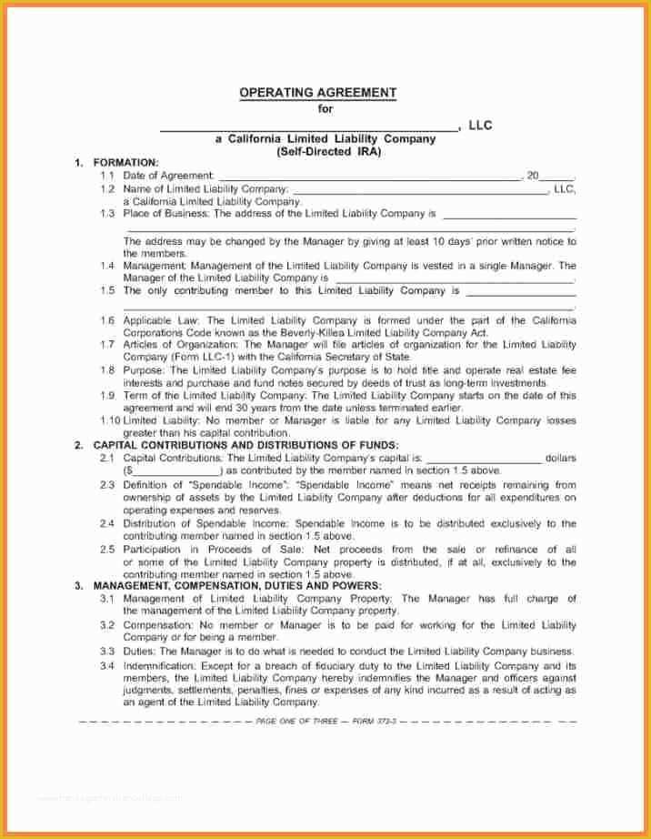 Single Member Llc Operating Agreement Template Free Of 6 Internal Service Level Agreement Template