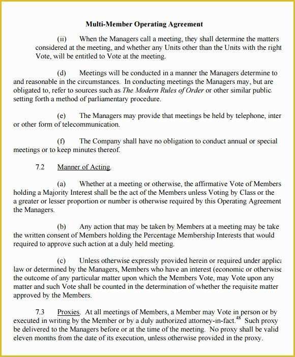 Single Member Llc Operating Agreement Template Free Of 9 Sample Llc Operating Agreement Templates to Download