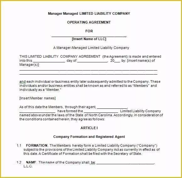 Single Member Llc Operating Agreement Template Free Of 9 Sample Llc Operating Agreement Templates to Download