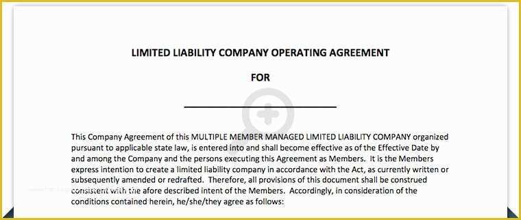 Single Member Llc Operating Agreement Template Free Of Free Operating Agreement for Llc Member Managed Template