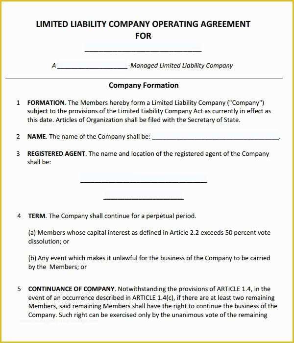 Single Member Llc Operating Agreement Template Free Of Llc Operating Agreement Template Llc Operating Agreement