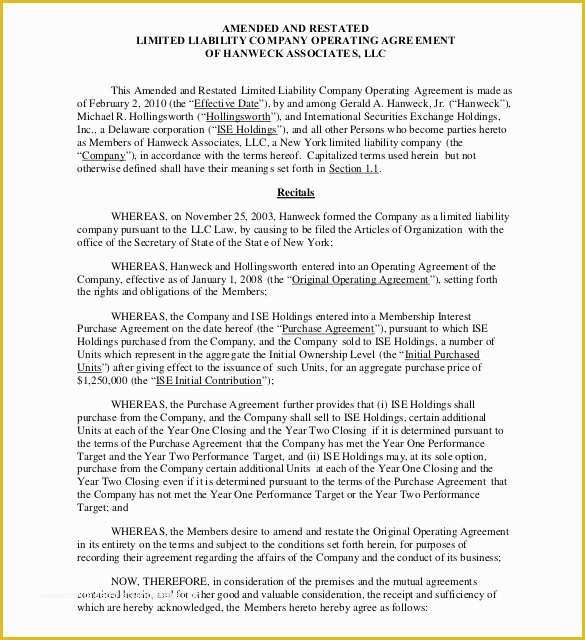 Single Member Llc Operating Agreement Template Free Of Operating Agreement Llc Ny