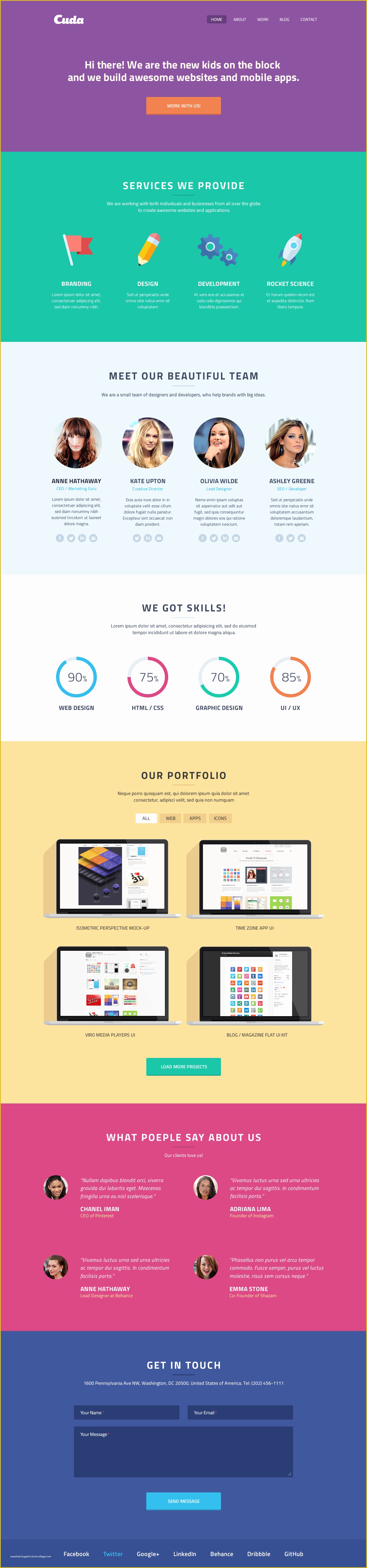 Single Page Portfolio Template Free Download Of Cuda Single Page Portfolio Template