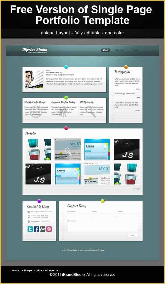 Single Page Portfolio Template Free Download Of Dkertas A Single Page Portfolio Psd Template