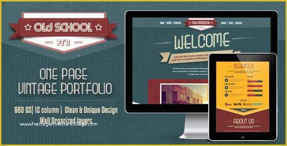 Single Page Portfolio Template Free Download Of Download E Page Psd Vintage Portfolio Old School