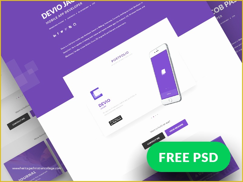 Single Page Portfolio Template Free Download Of [freebies] Devio E Page Portfolio Template by Claudio