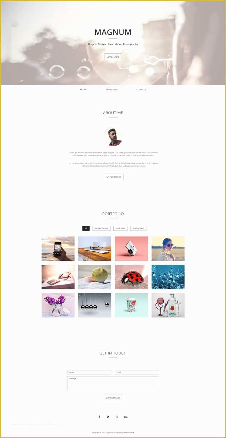 Single Page Portfolio Template Free Download Of Magnum Free Personal Portfolio Template Bootstrap