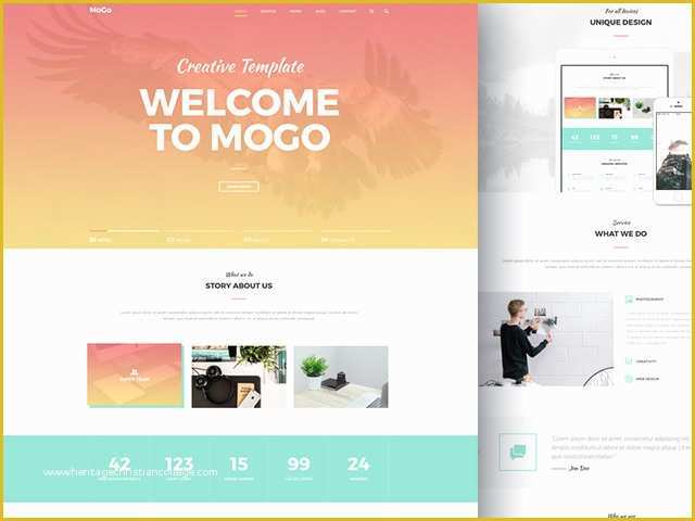 Single Page Portfolio Template Free Download Of Mogo Free One Page Psd Template Freebiesbug