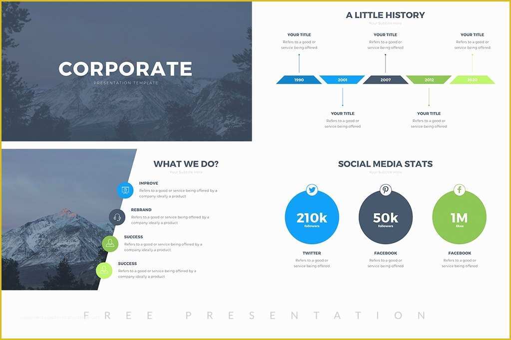 Slide Presentation Template Free Of Corporate Free Presentation Template Presentations