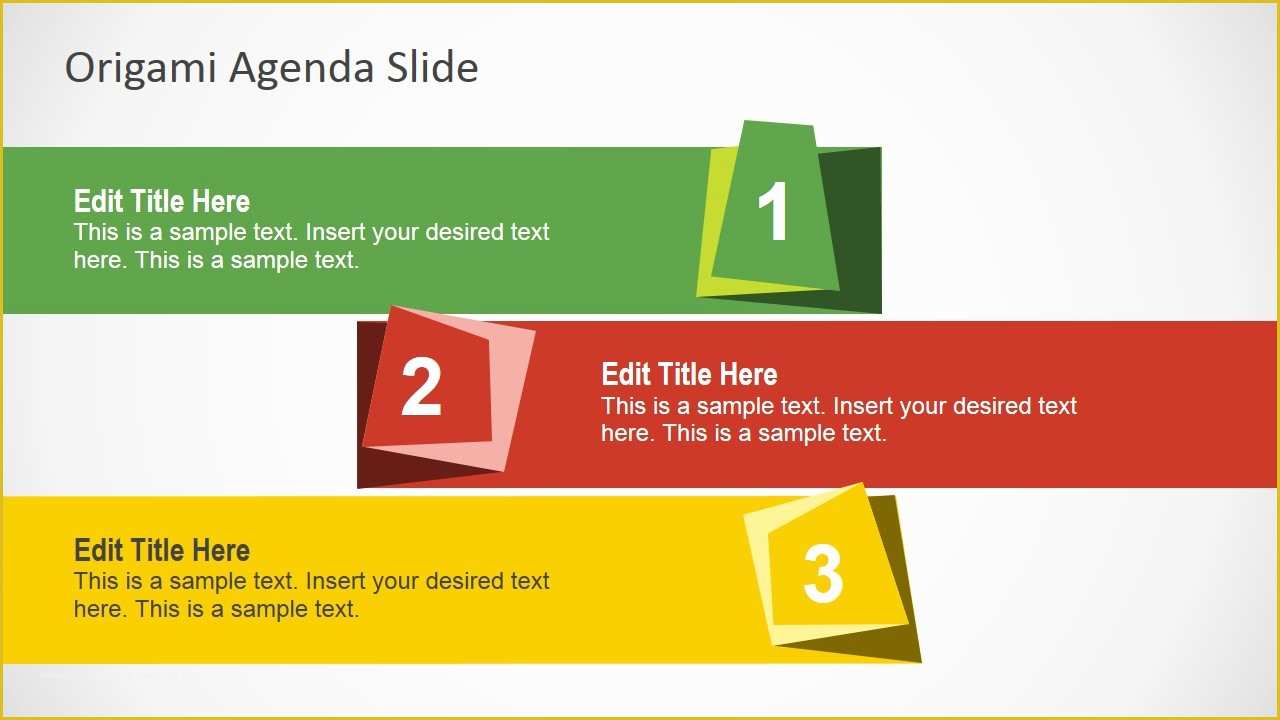 Slide Presentation Template Free Of Free origami Agenda Slides for Powerpoint Slidemodel