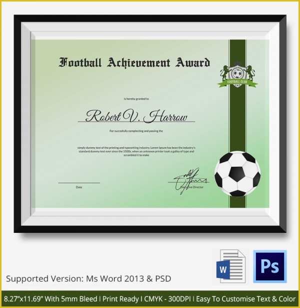 Soccer Award Certificate Templates Free Of 10 Football Certificate Templates Free Word Pdf