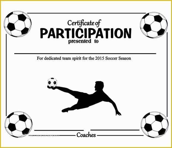 Soccer Award Certificate Templates Free Of 19 Sample Participation Certificates