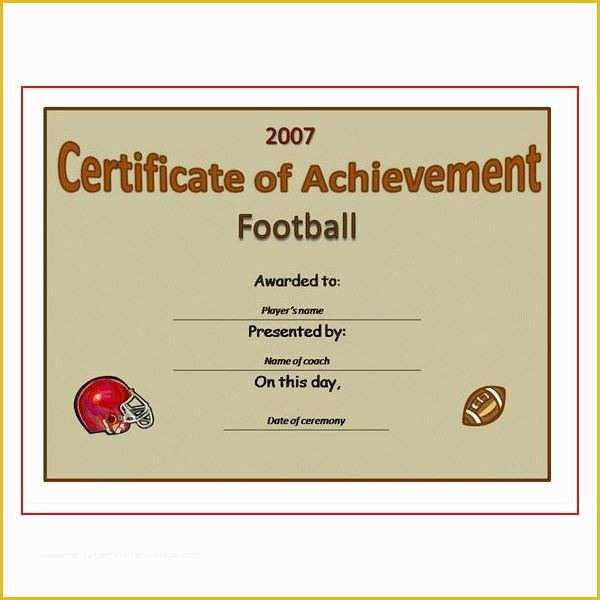 Soccer Award Certificate Templates Free Of 5 Best Of Free Printable Football Award Templates