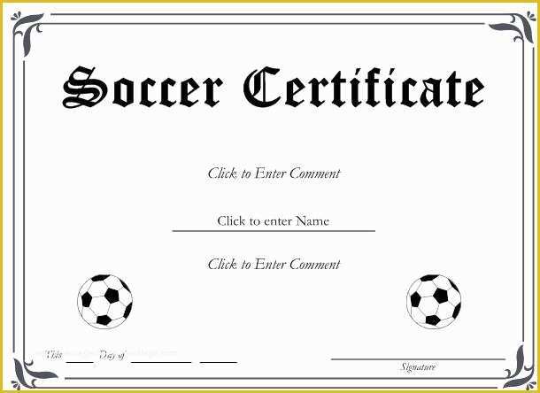 Soccer Award Certificate Templates Free Of 6 Best Of Free Printable soccer Award Certificates