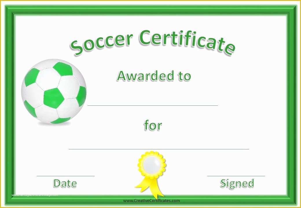 Soccer Award Certificate Templates Free Of 7 Best Of Free Printable soccer Certificate