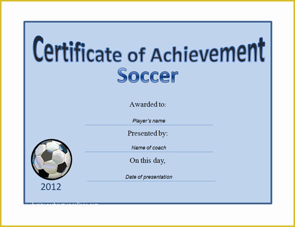 Soccer Award Certificate Templates Free Of attendance Award Certificate Search Results