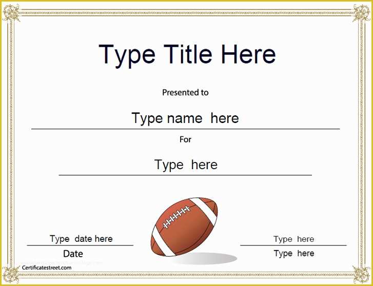 Soccer Award Certificate Templates Free Of Certificate Street Free Award Certificate Templates No