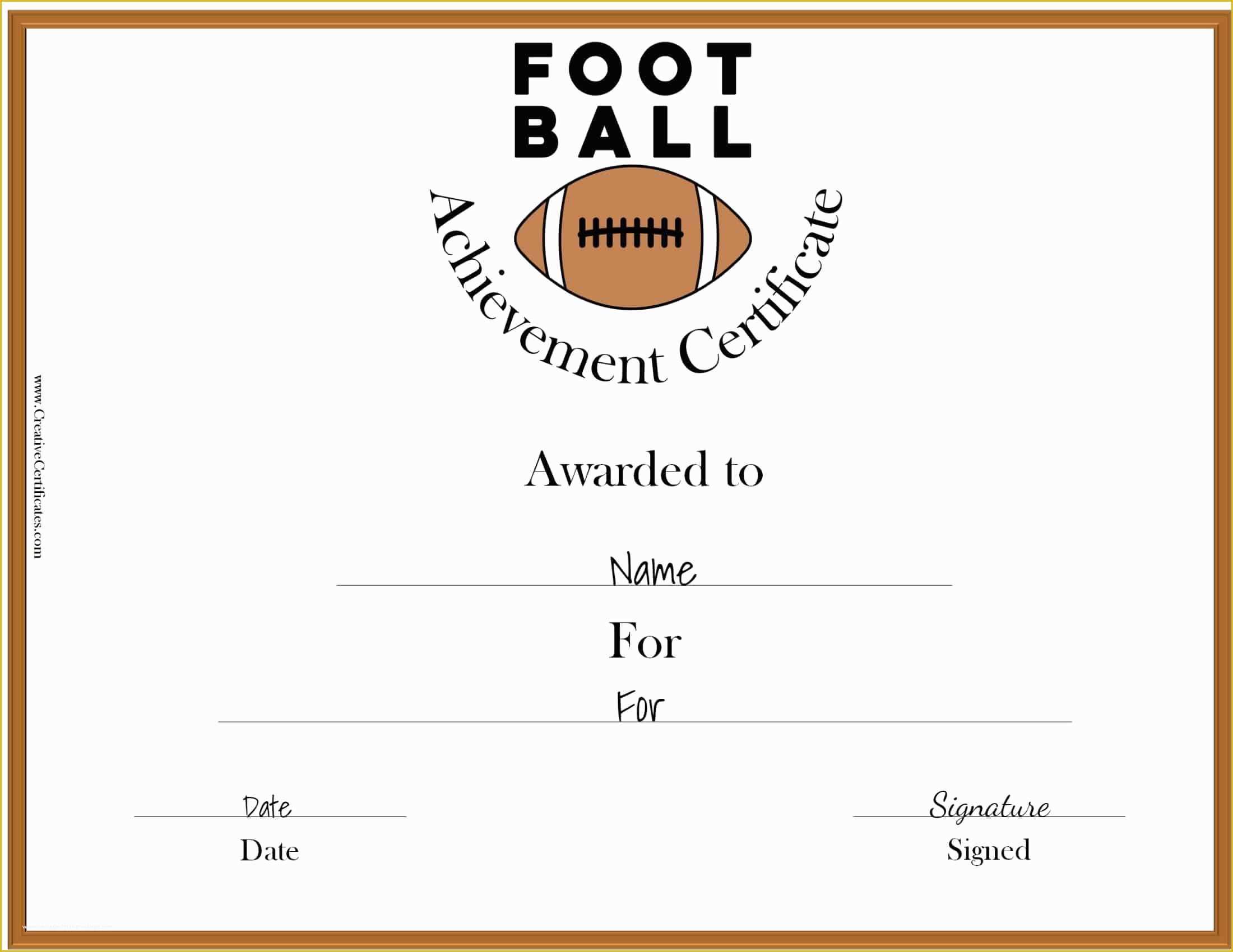 Soccer Award Certificate Templates Free Of Free Custom Football Certificates