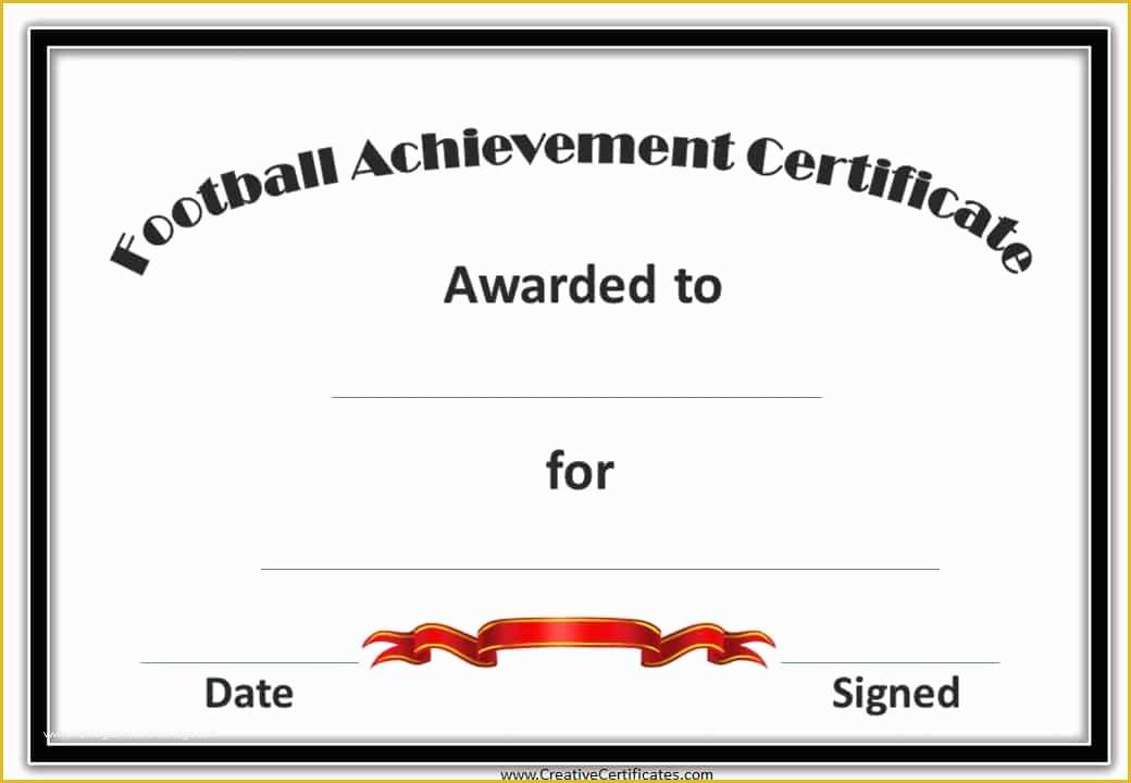 Soccer Award Certificate Templates Free Of Free Custom Football Certificates