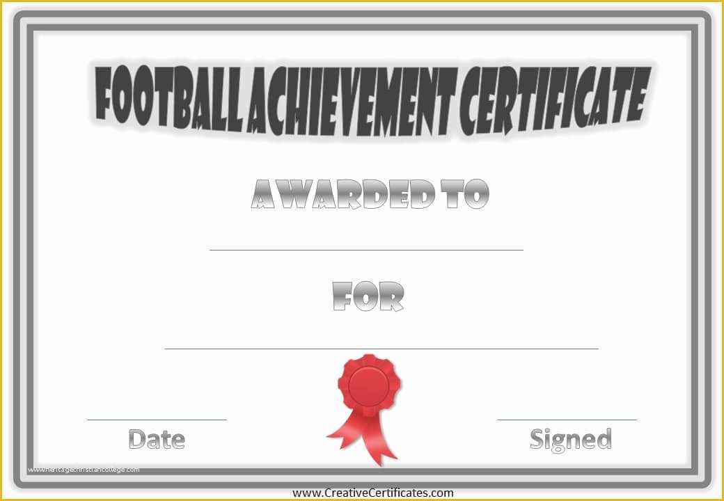 Soccer Award Certificate Templates Free Of Free Custom Football Certificates