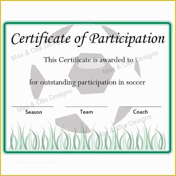 Soccer Award Certificate Templates Free Of Free Printable soccer Participation Certificate