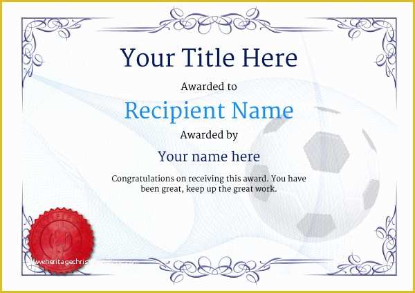 Soccer Award Certificate Templates Free Of Free Uk Football Certificate Templates Add Printable