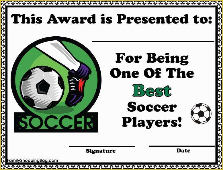 Soccer Award Certificate Templates Free Of Printable Certificates for Sports Day 9jasports