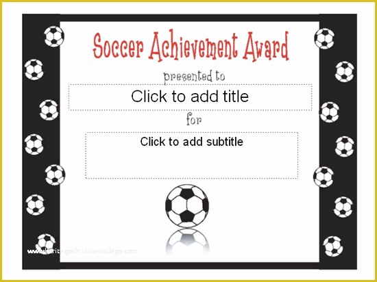 Soccer Award Certificate Templates Free Of soccer Achievement Award Certificate Free Certificate