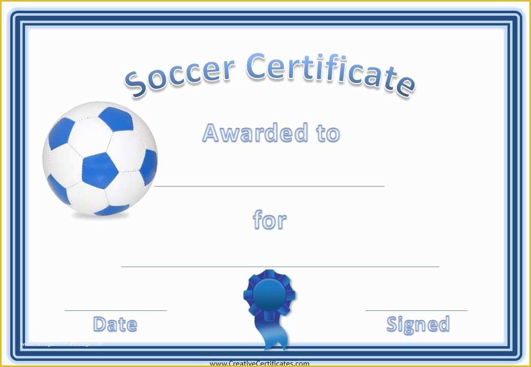 Soccer Award Certificate Templates Free Of soccer Award Certificate Template Customize Line