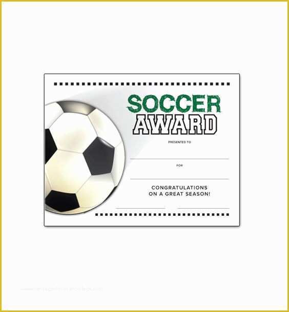 Soccer Award Certificate Templates Free Of soccer End Of Season Award Certificate Free