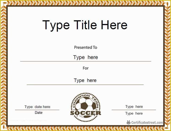 Soccer Award Certificate Templates Free Of Sports Certificates soccer Certificate