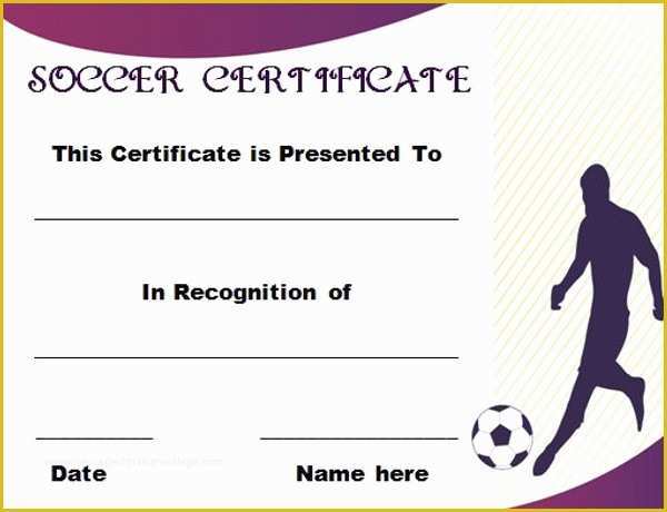 Soccer Award Certificate Templates Free Of Word soccer Certificate Template