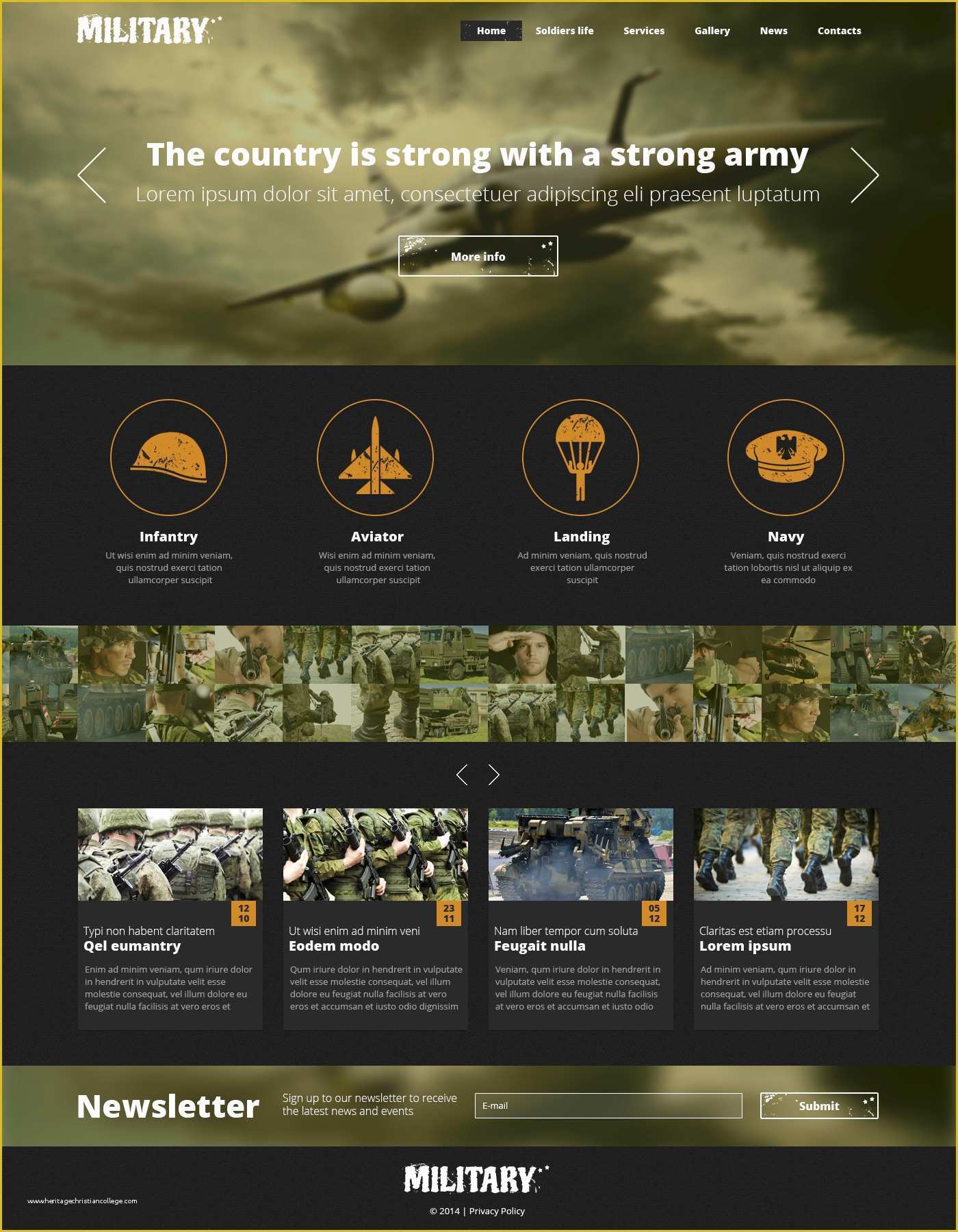 Society Website Templates Free Download Of Army Responsive Website Template