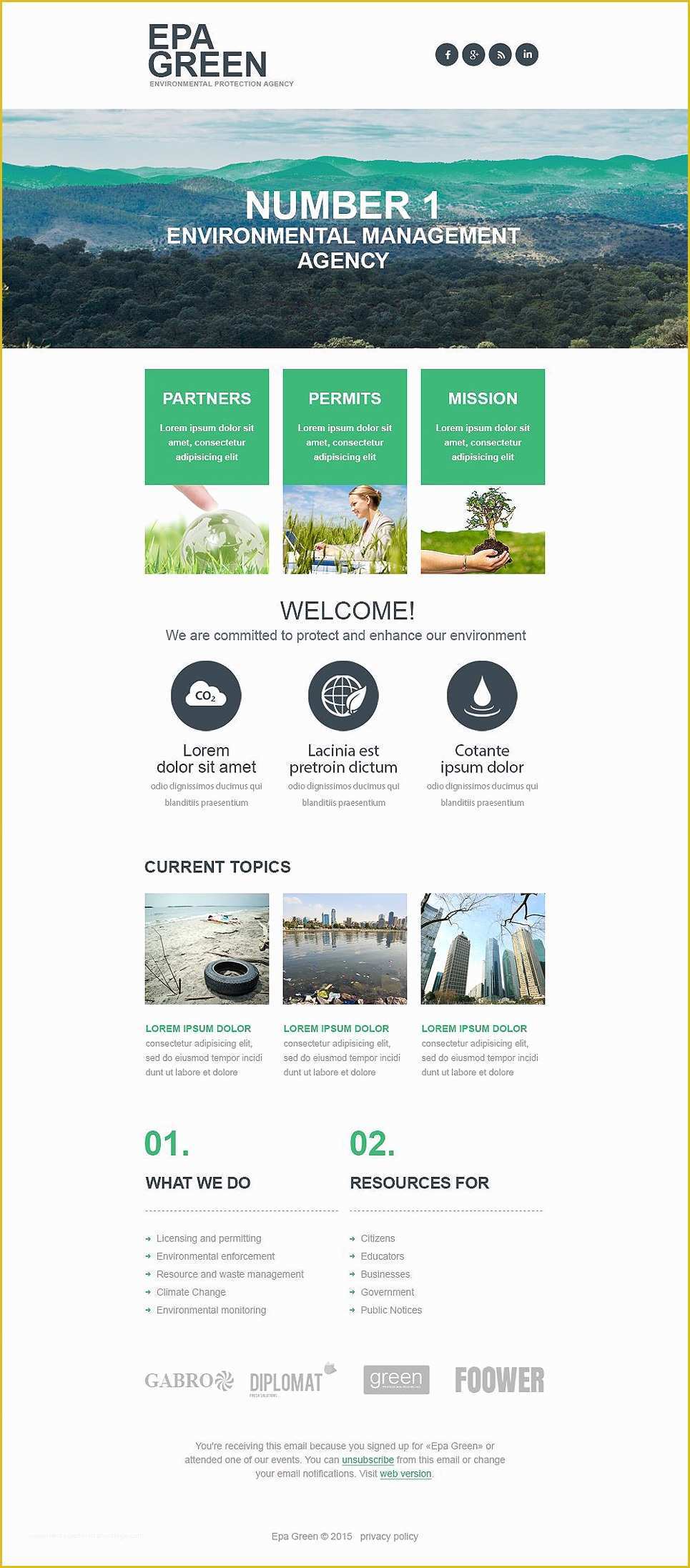 Society Website Templates Free Download Of Environmental Responsive Newsletter Template