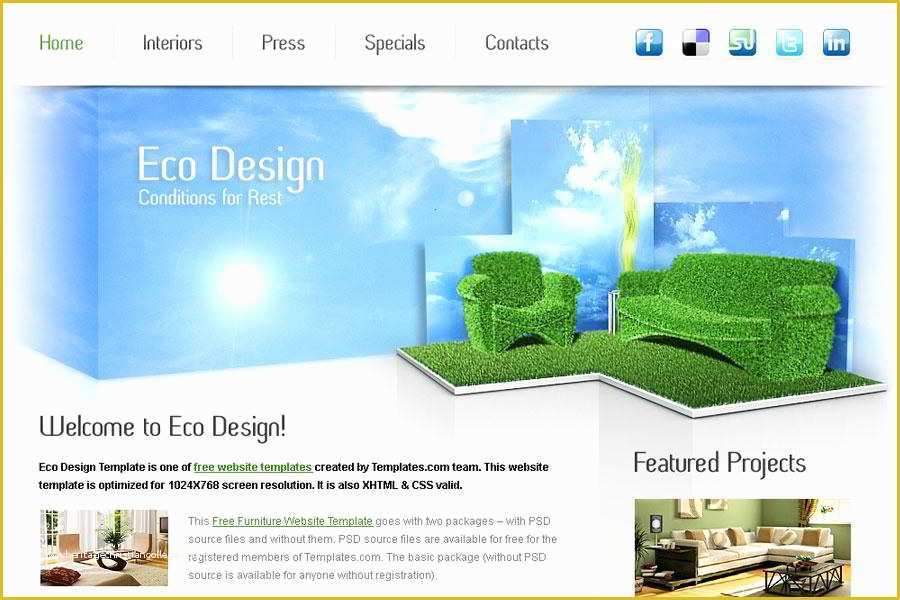 Society Website Templates Free Download Of Free Furniture Website Template for Eco Design Pany