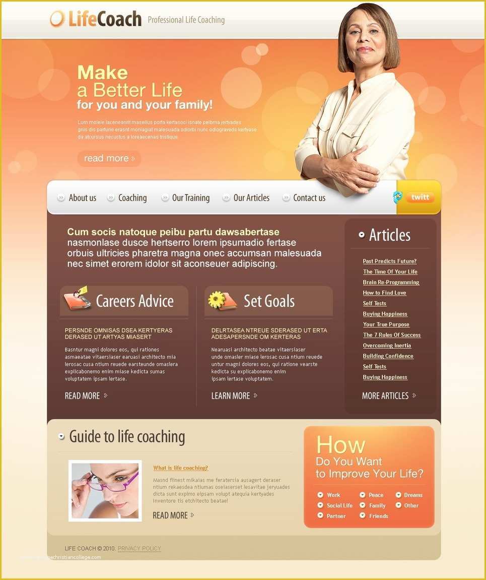 Society Website Templates Free Download Of Life Coach Website Template