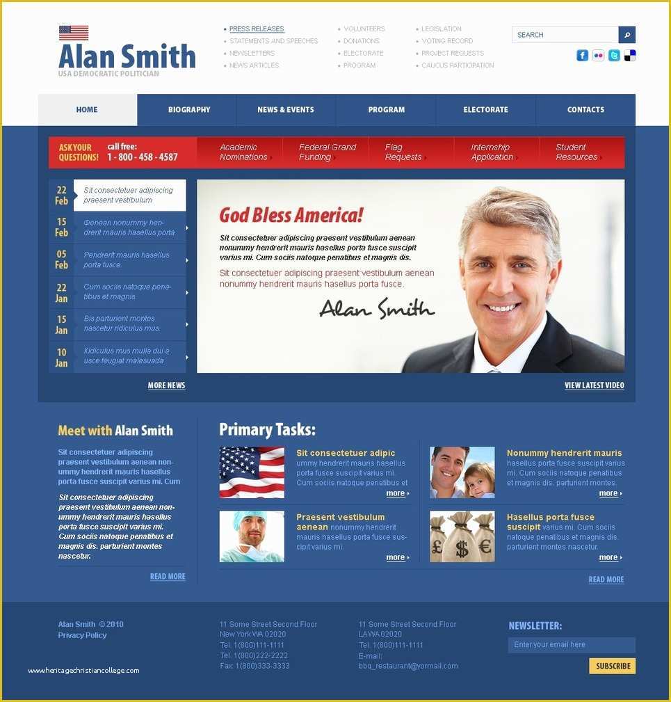 Society Website Templates Free Download Of Political Candidate Website Template