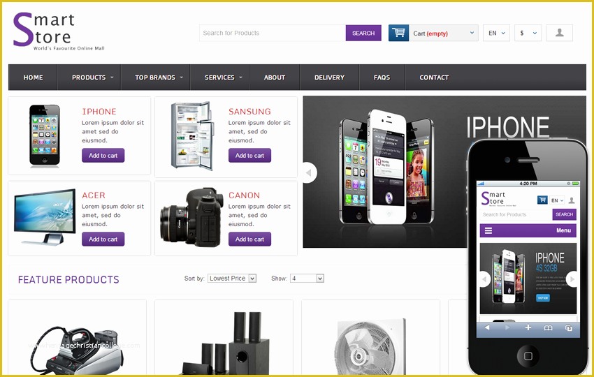 Society Website Templates Free Download Of Smart Store Line Shopping Cart Mobile Website Template