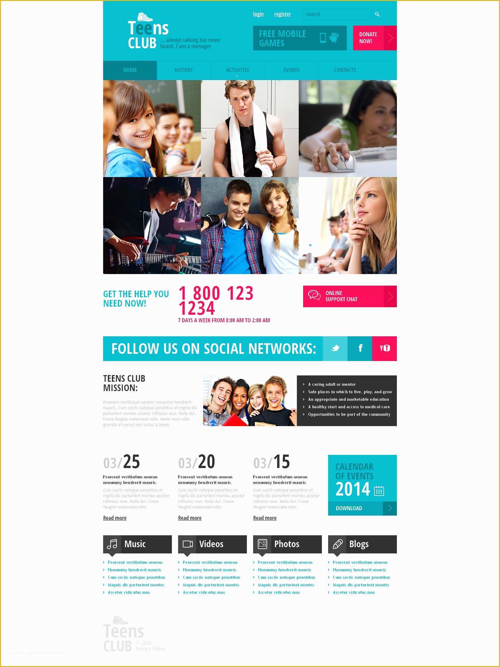 Society Website Templates Free Download Of Teen Club Responsive Website Template